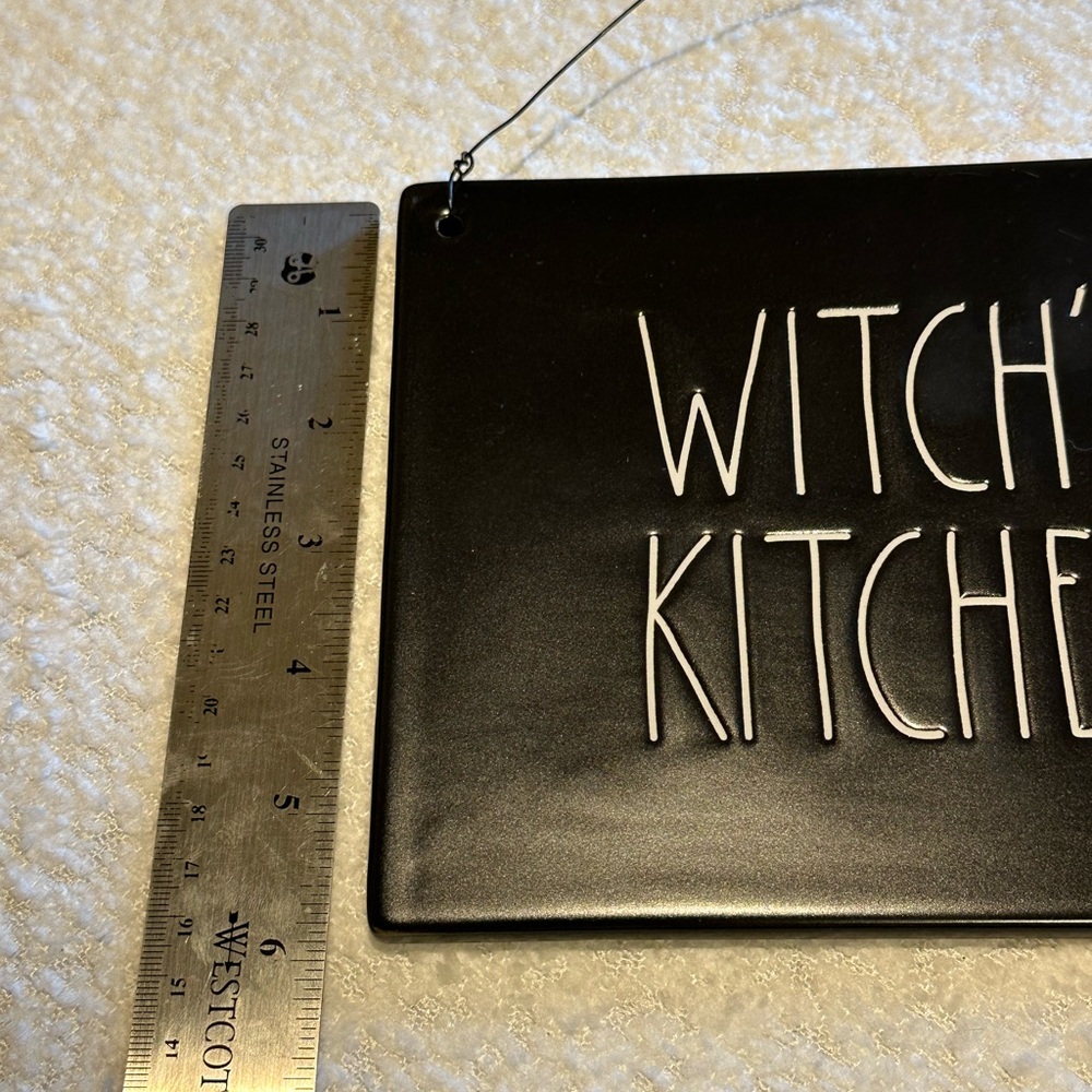 Rae Dunn WITCH’S KITCHEN Ceramic Sign Black Halloween - Picture 4 of 4